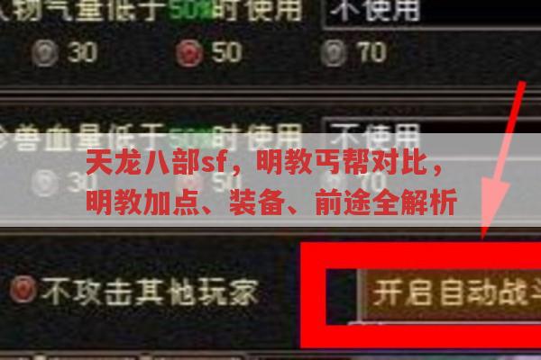 天龙八部sf明教，技能、装备、加点与发展前景全解析